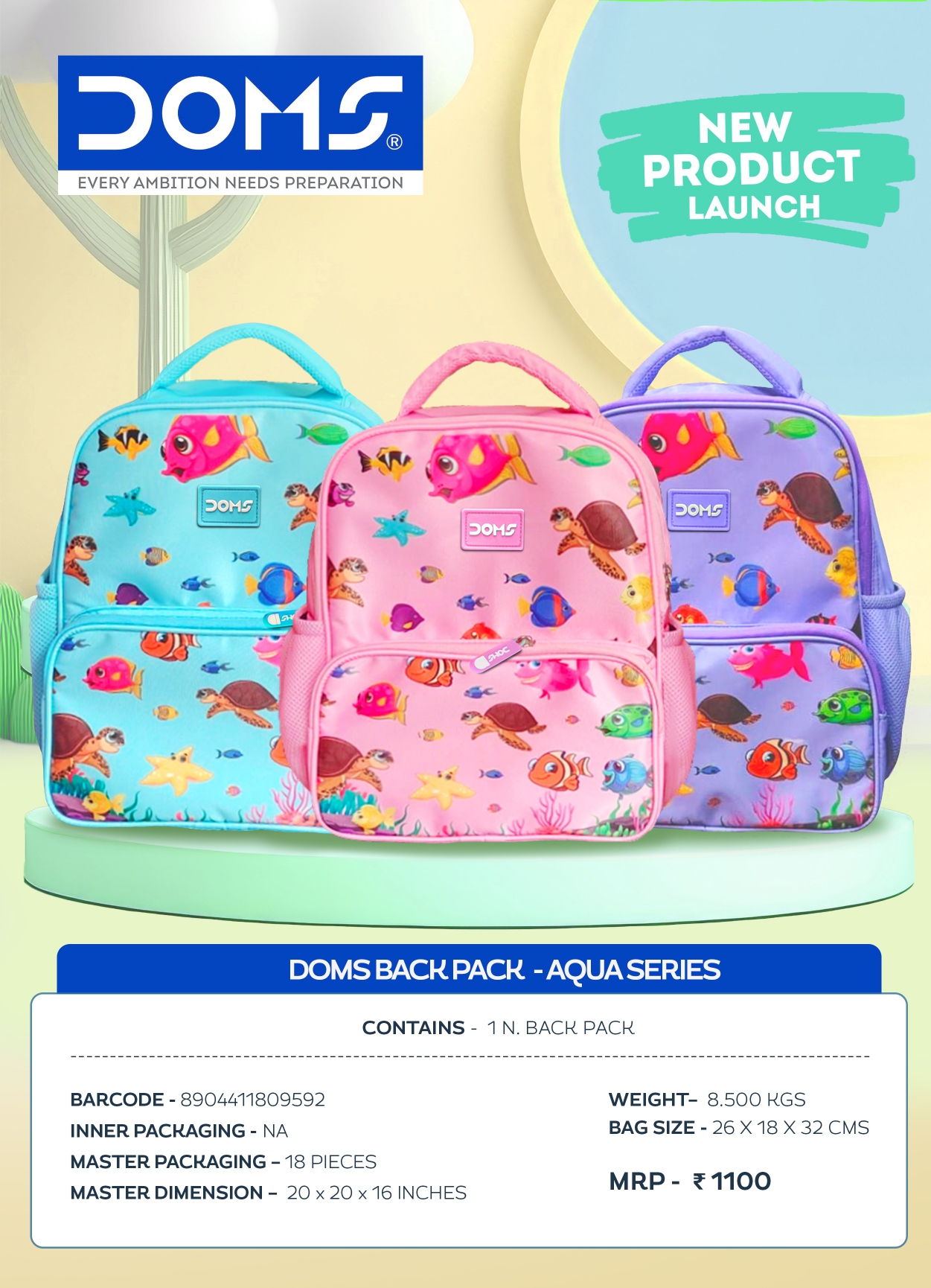 DOMS Aqua Series Backpack