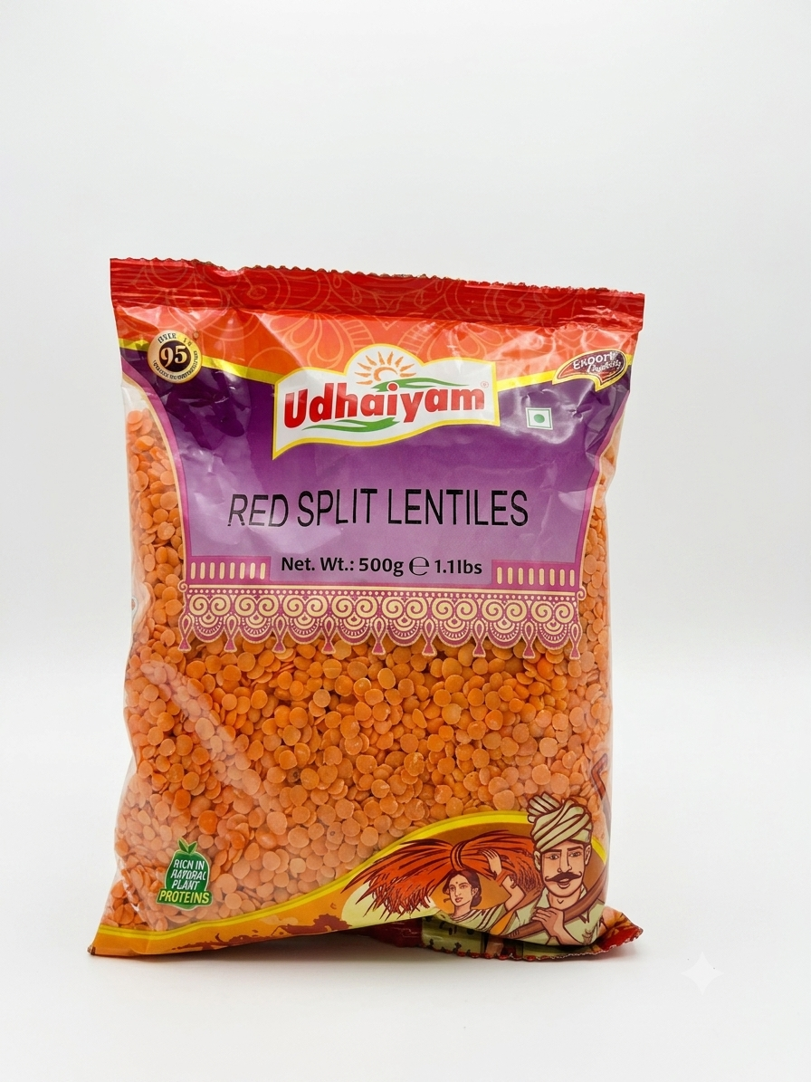 Udhaiyam Red Split Lentils (500g)