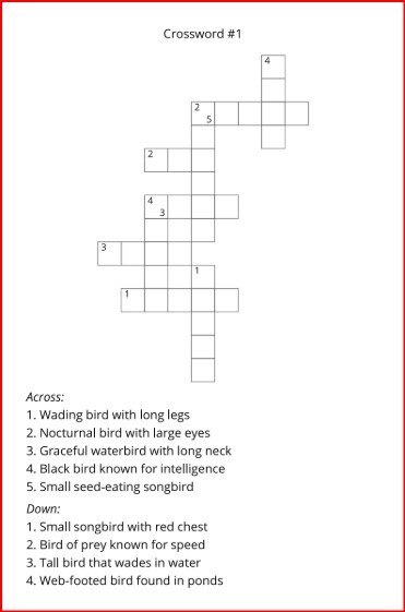 Birds and Insects Crossword
