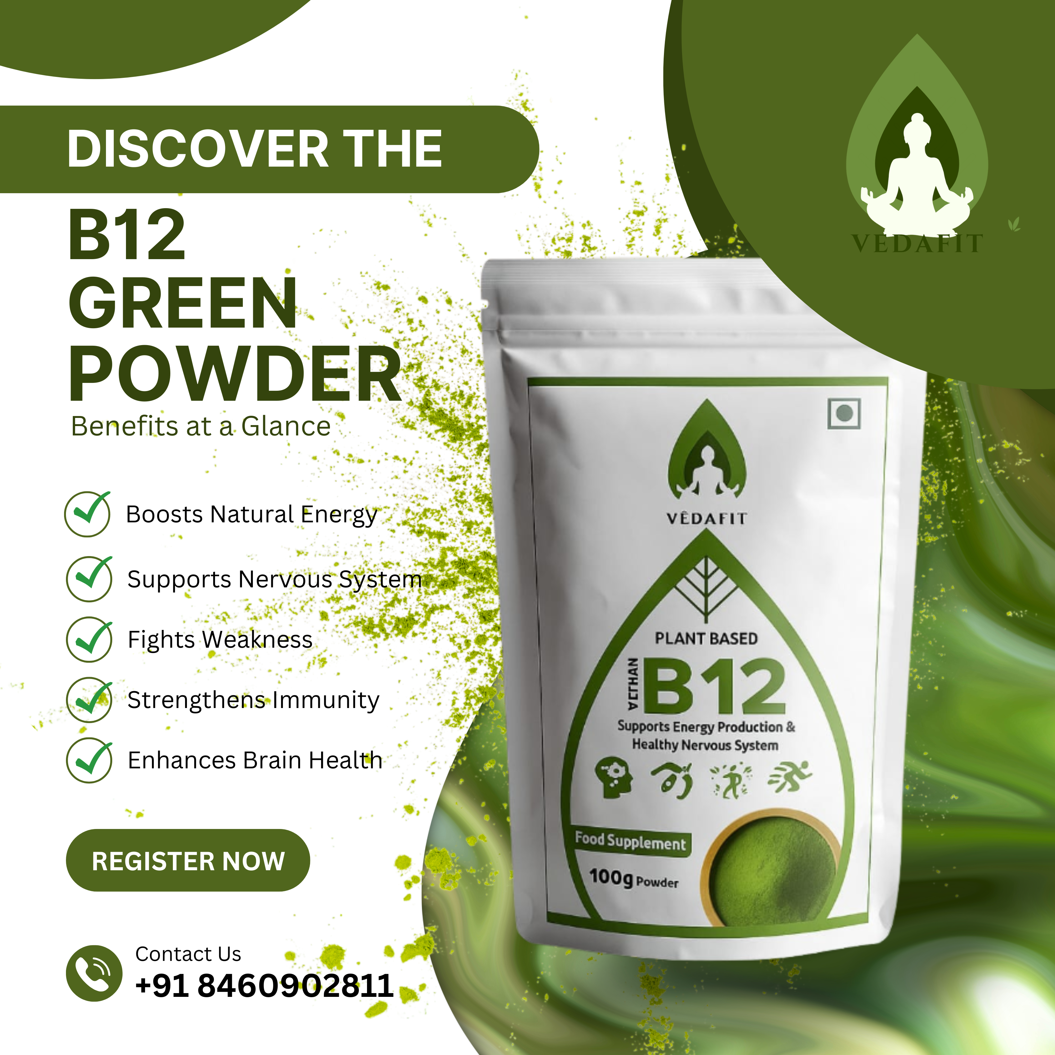 VEDA FIT B12 Powder – Natural Energy & Vitality Booster