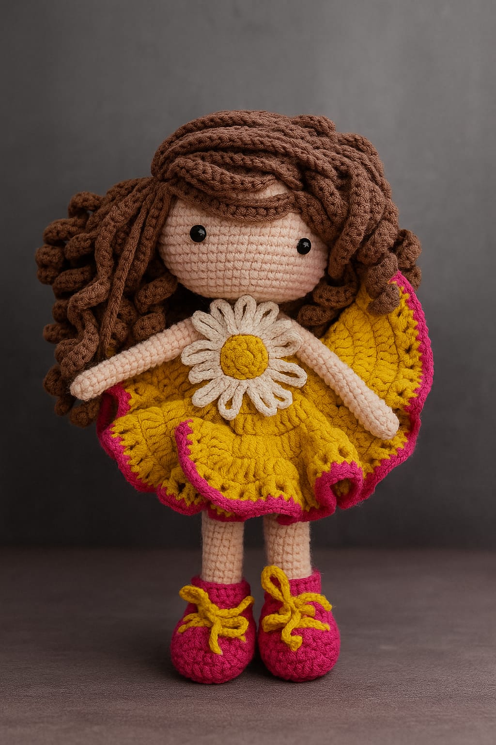 Boneca de crochê artesanal