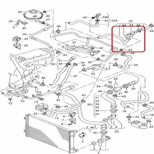 Conector Fluxo Agua Vw/Audi Novo Original