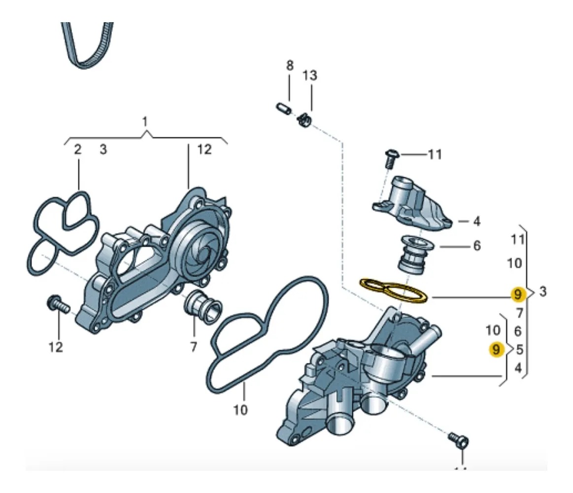 Anel Vedação Bomba D'água Audi/VW