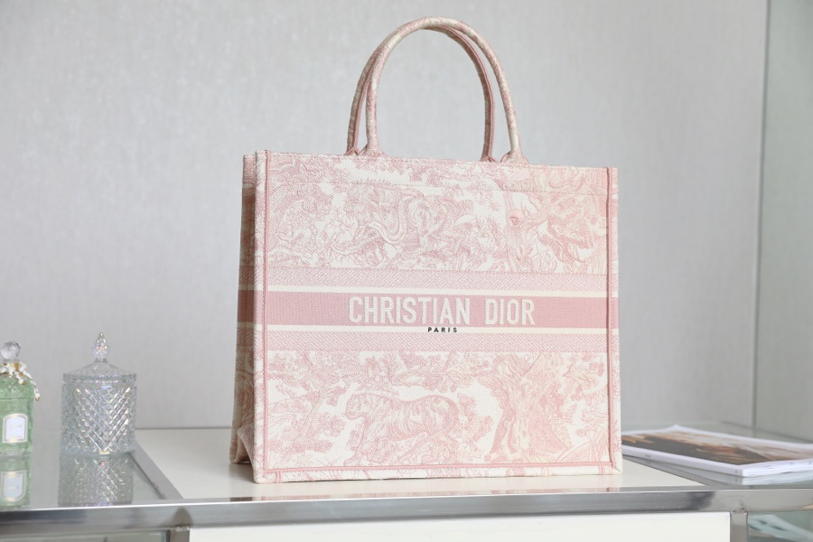 DIOR Book Tote Pink tiger pattern DR-58