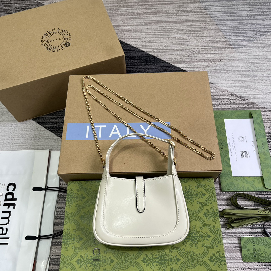 【760249 White Original Factory Leather】gucci Jackie 1961