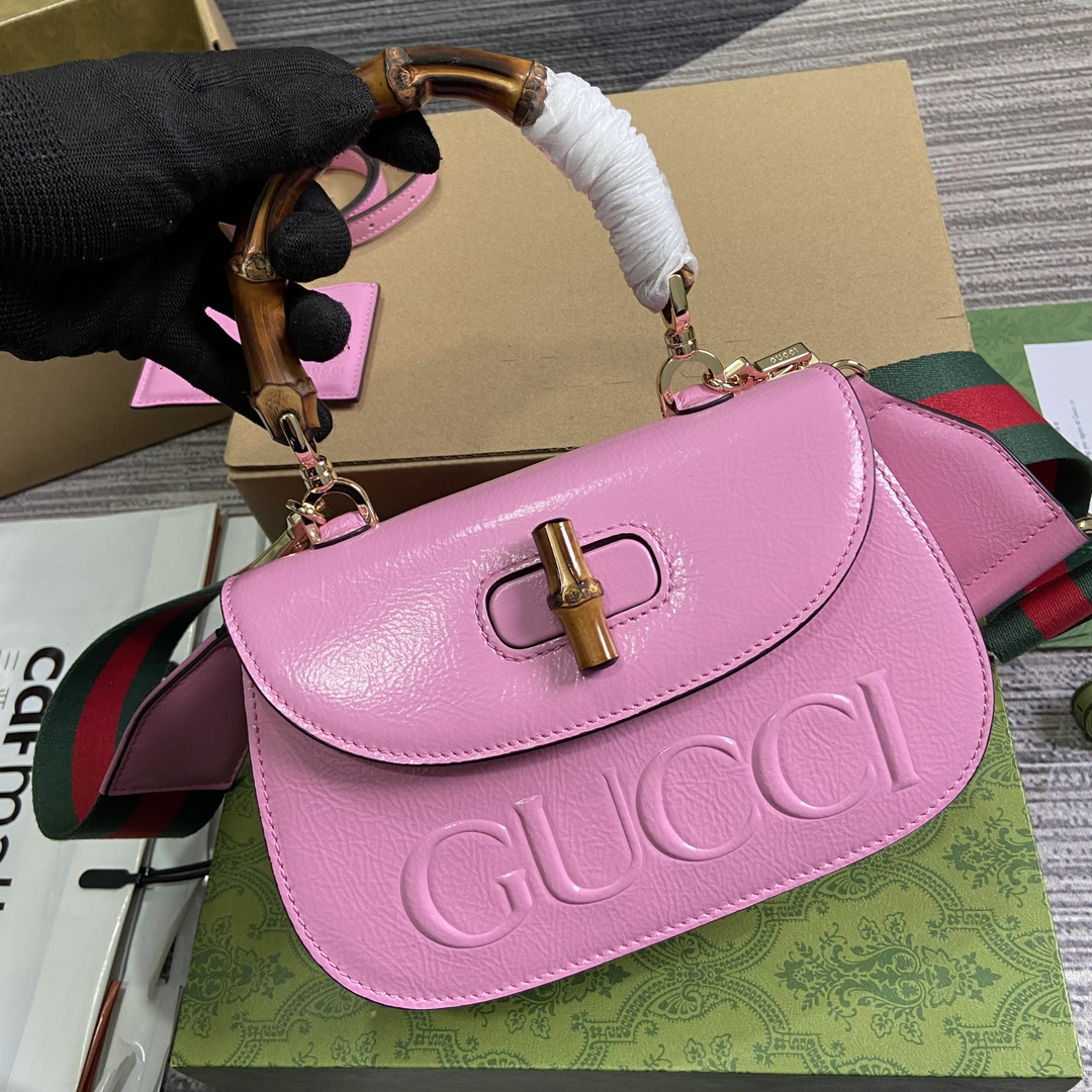 【675797 Pink】gucci Bamboo 1947