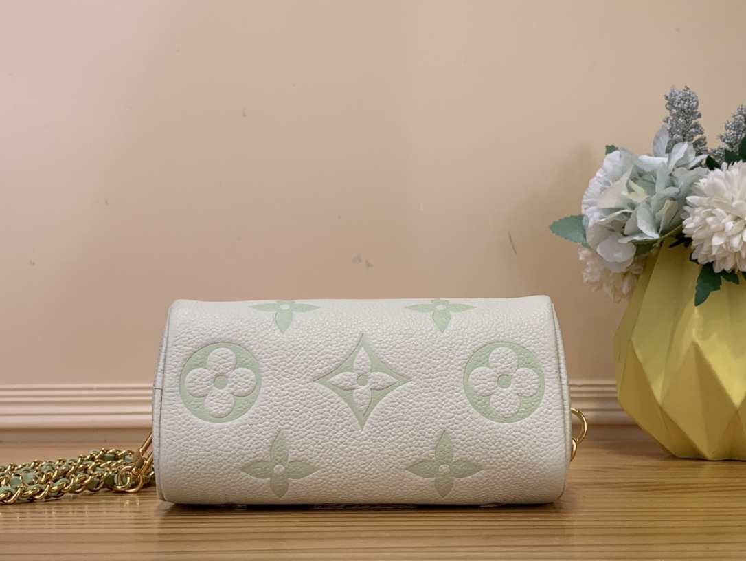 【 M24169 】LV Nano Speedy handbag White and green