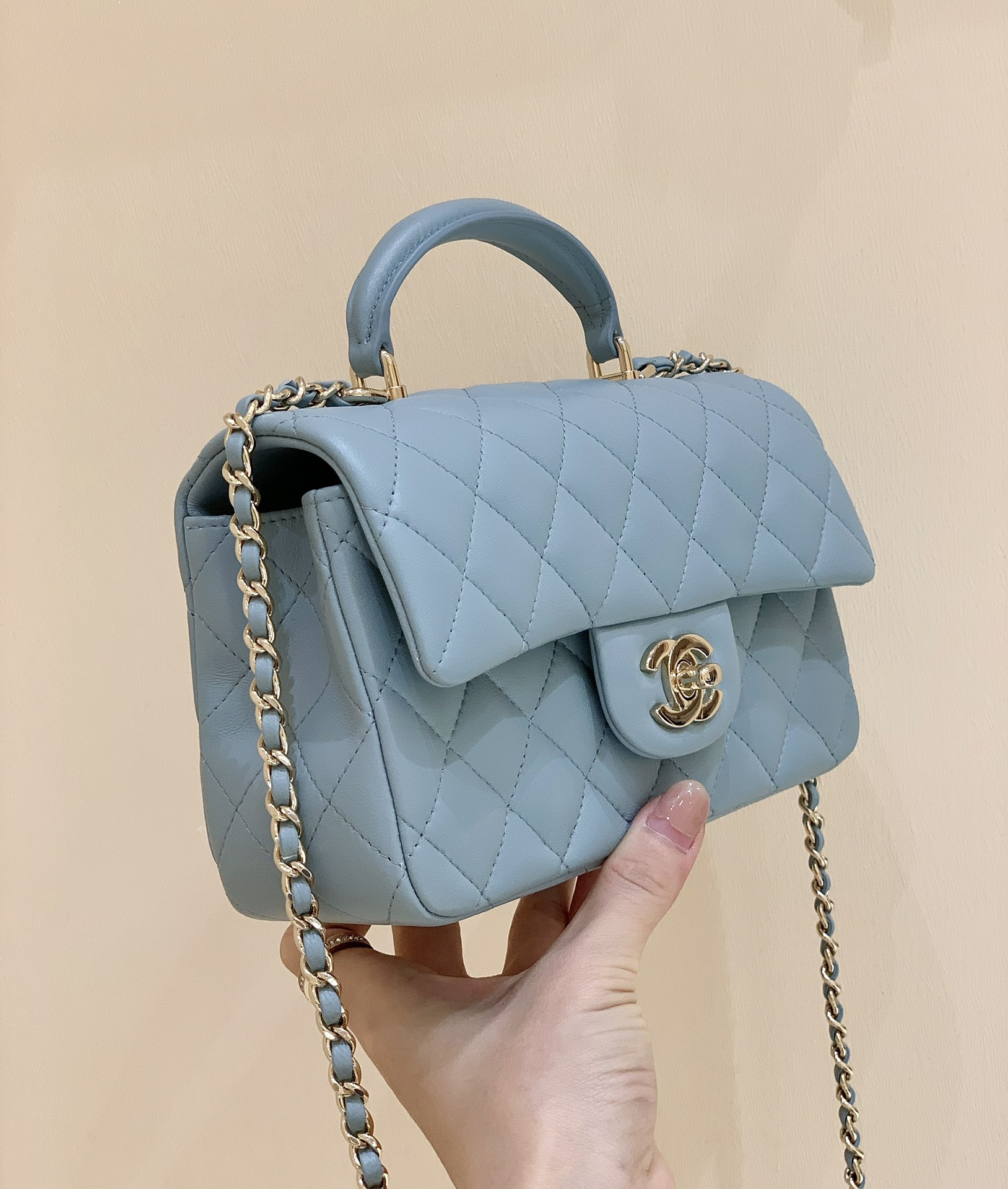Chanel cf mini handbag blue
