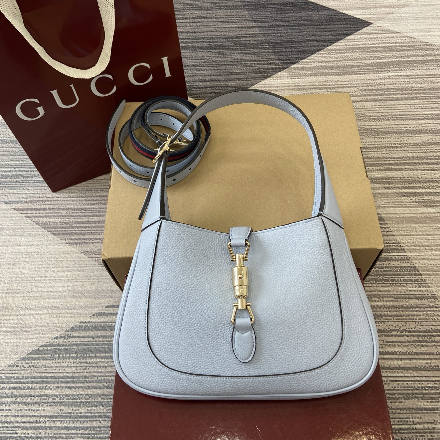 【810232 Light Blue Lychee Peel】gucci Jackie 1961