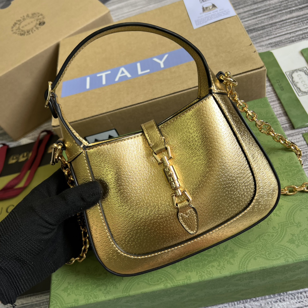 【675799 Golden Full Leather】gucci Jackie 1961