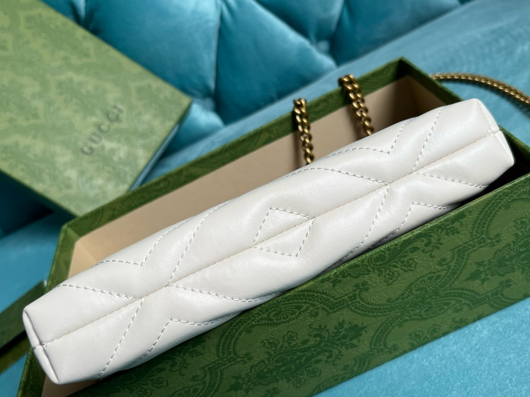 【443447 White full leather】gucci GG Marmont