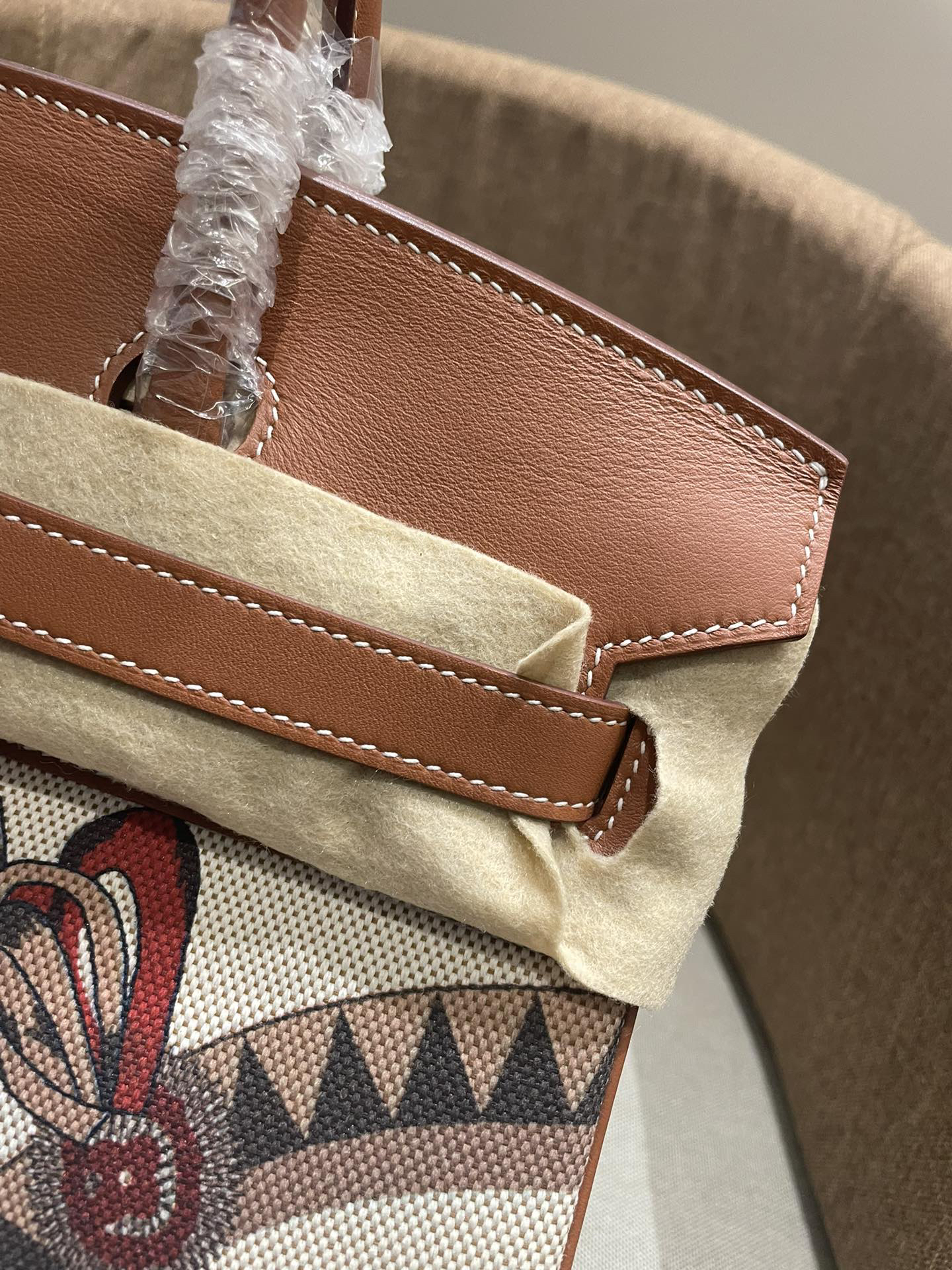 Hermès Birkin 25-30 Horse pattern Gold and silver buttons