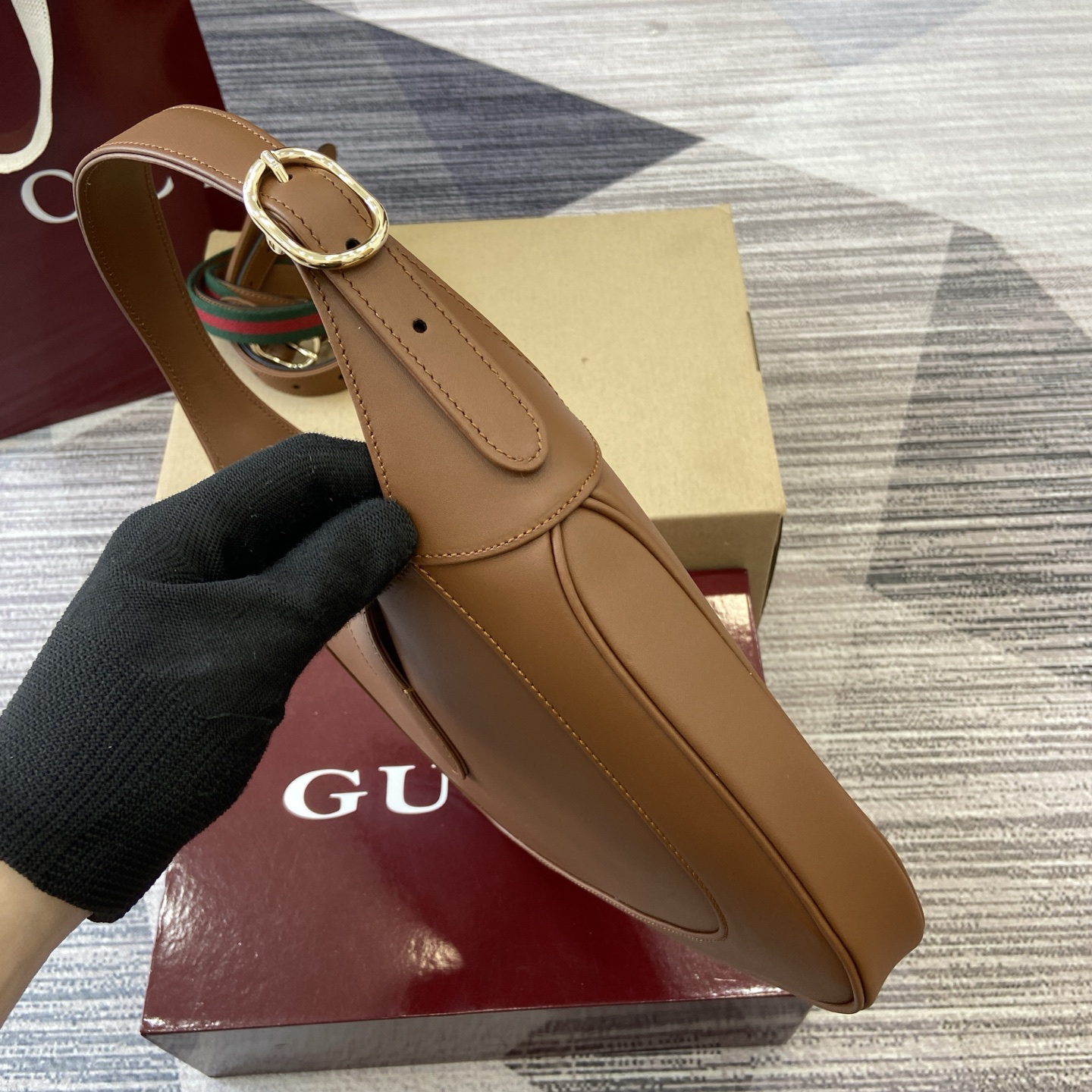 【810232 Brown Full Leather】gucci Jackie 1961