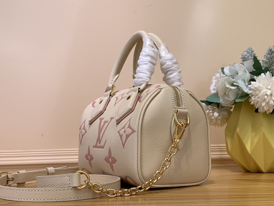 【 M46906 White and Pink (Screen Printing) 】LV Speedy Bandoulière 20 handbag