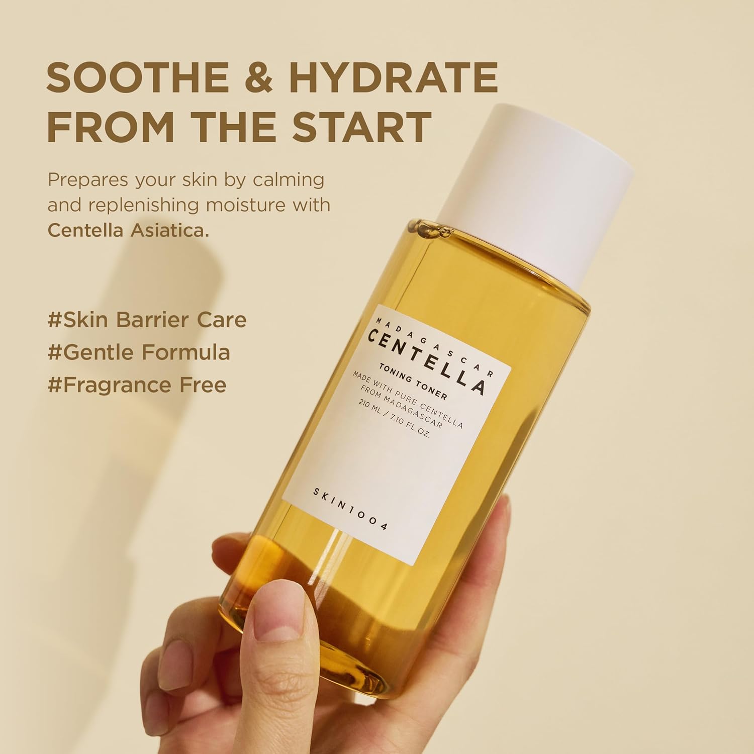 Skin1004 Centella Asiatica Toning Toner - Gentle Exfoliating PHA Toner (210ml or 7.1 fl. oz) - for Sensitive or Acne-Prone Skin