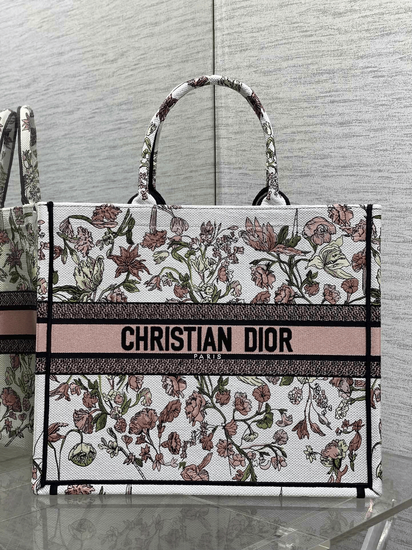 DIOR Book Tote seed embroidery