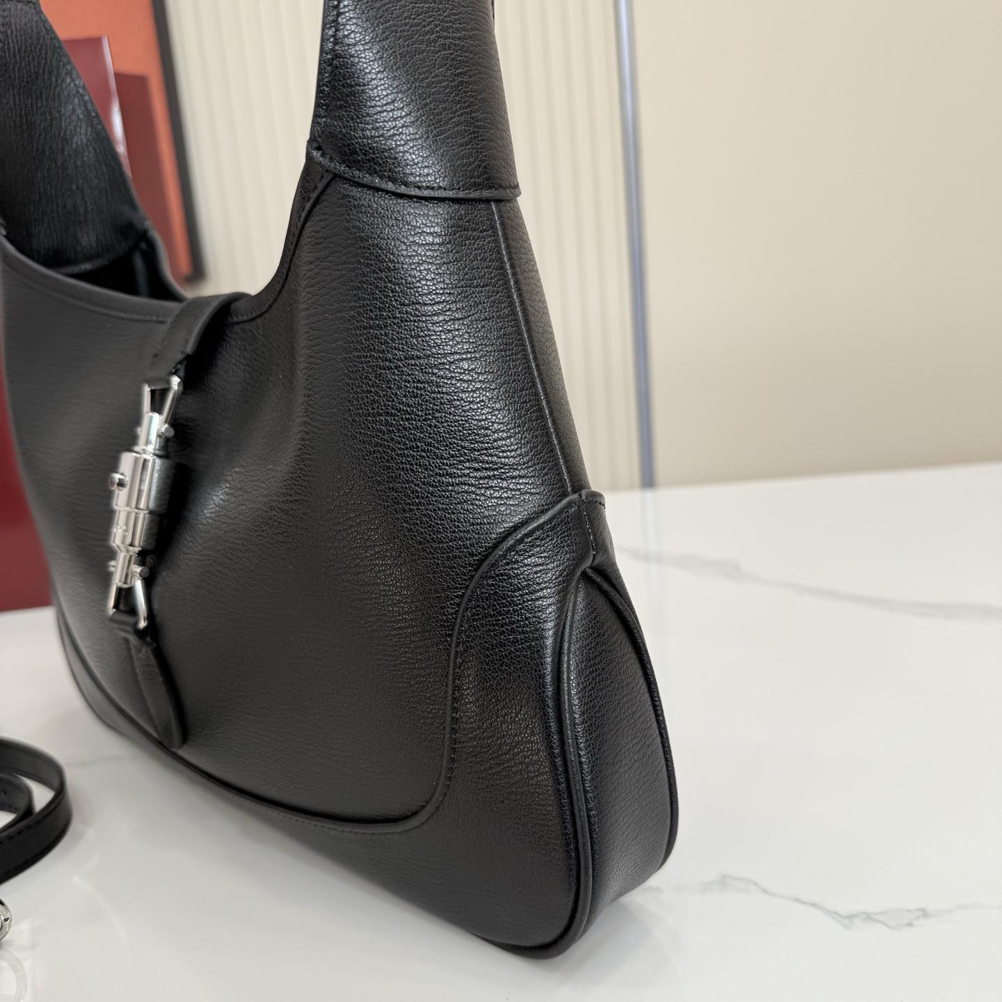 【863136 Black full leather】gucci Jackie 1961