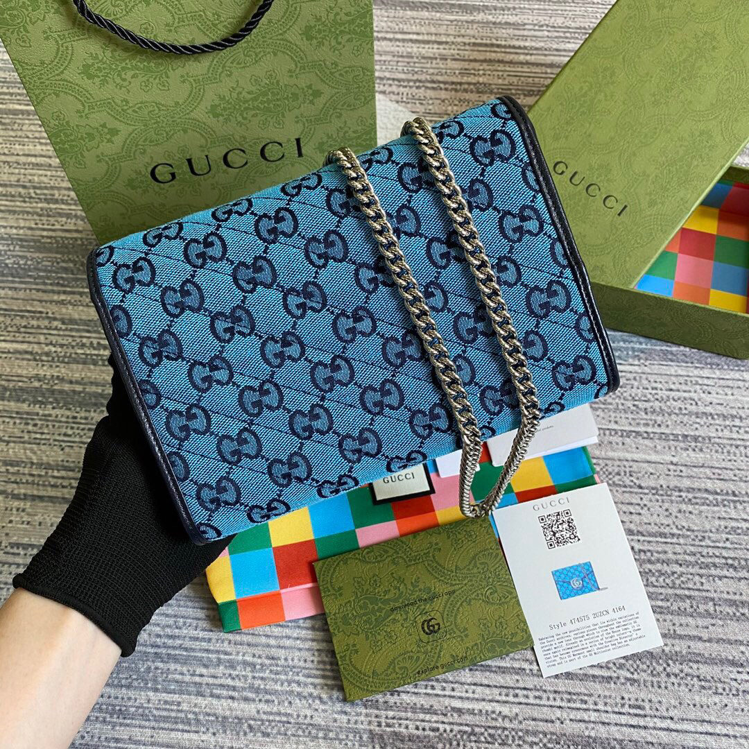 【474575 Blue Canvas】gucci GG Marmont
