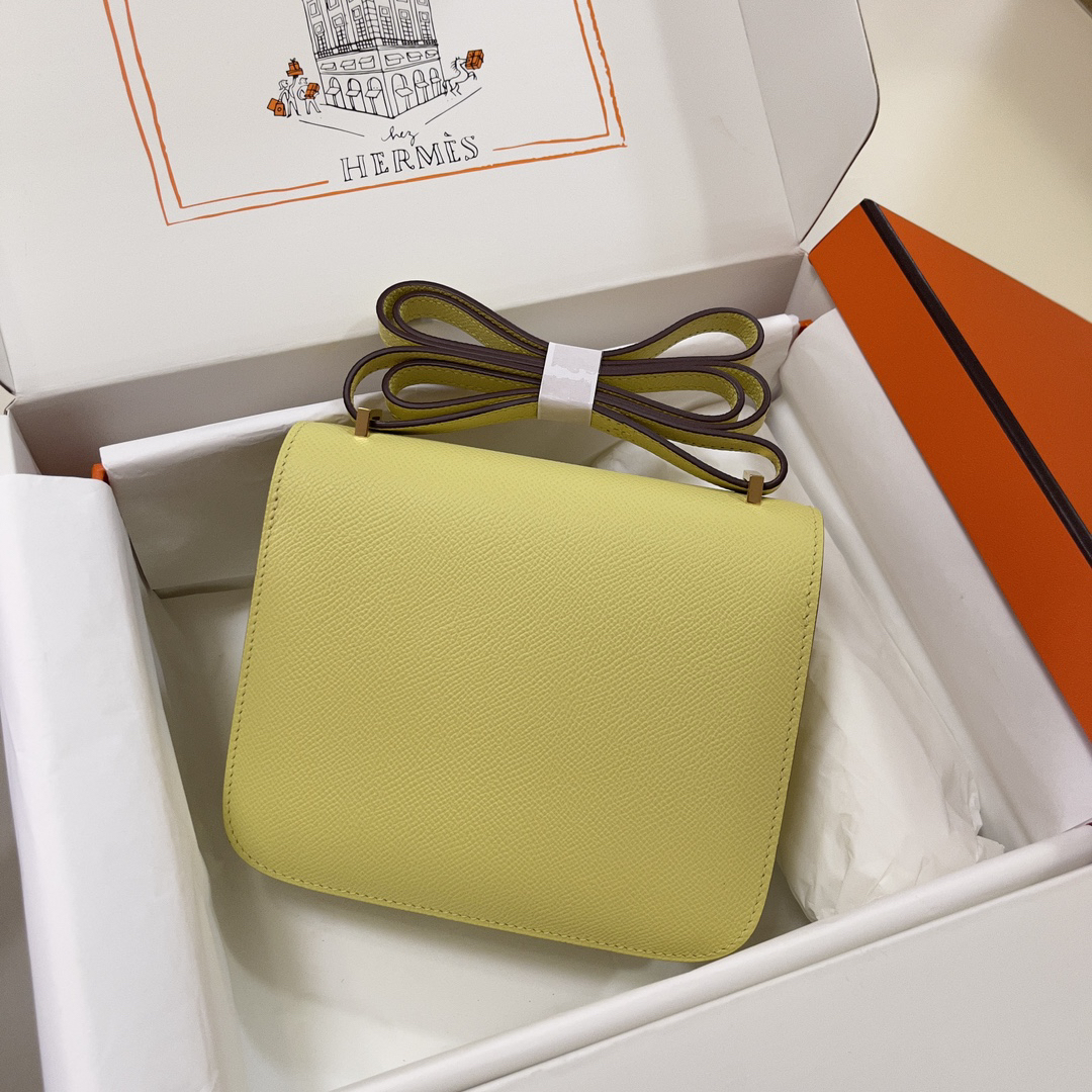 Hermès Constance 19cm small chicken yellow
