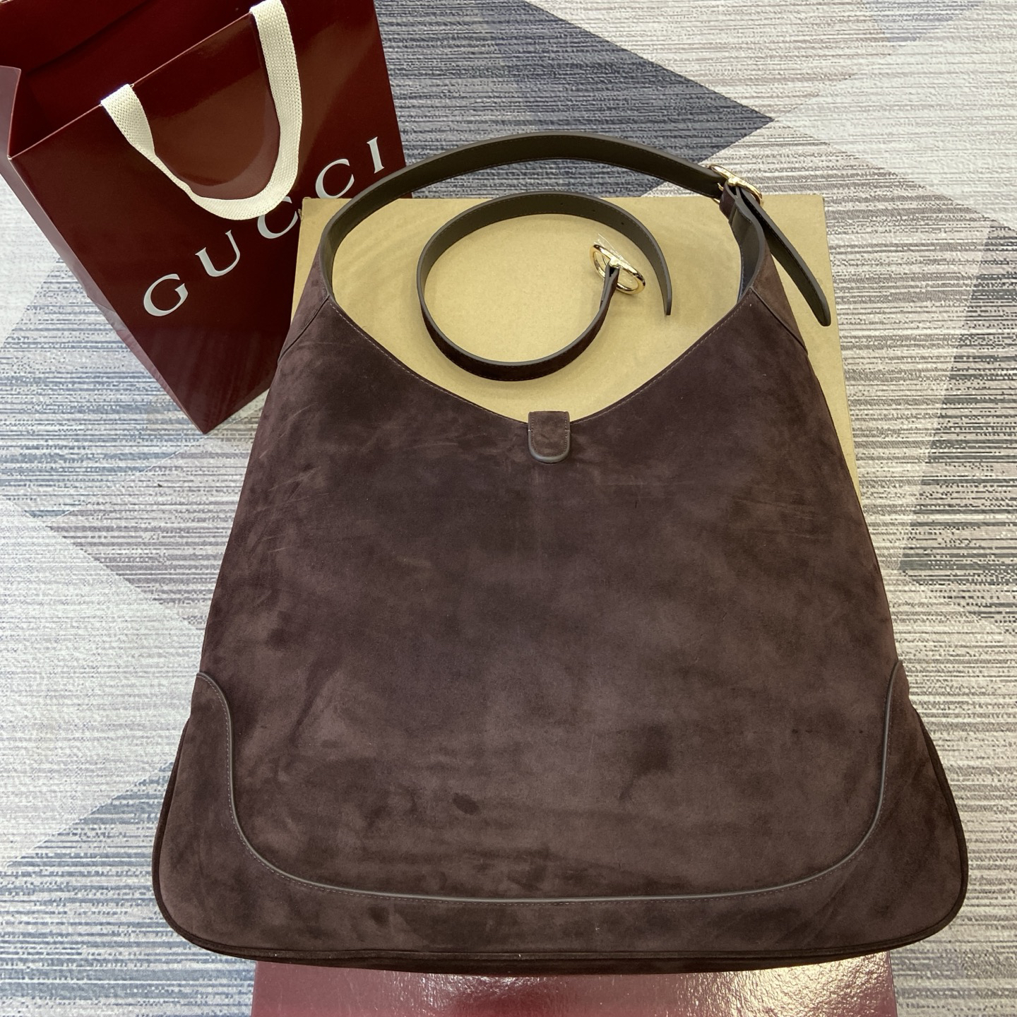 【841542 Dark coffee grounds】gucci Jackie 1961
