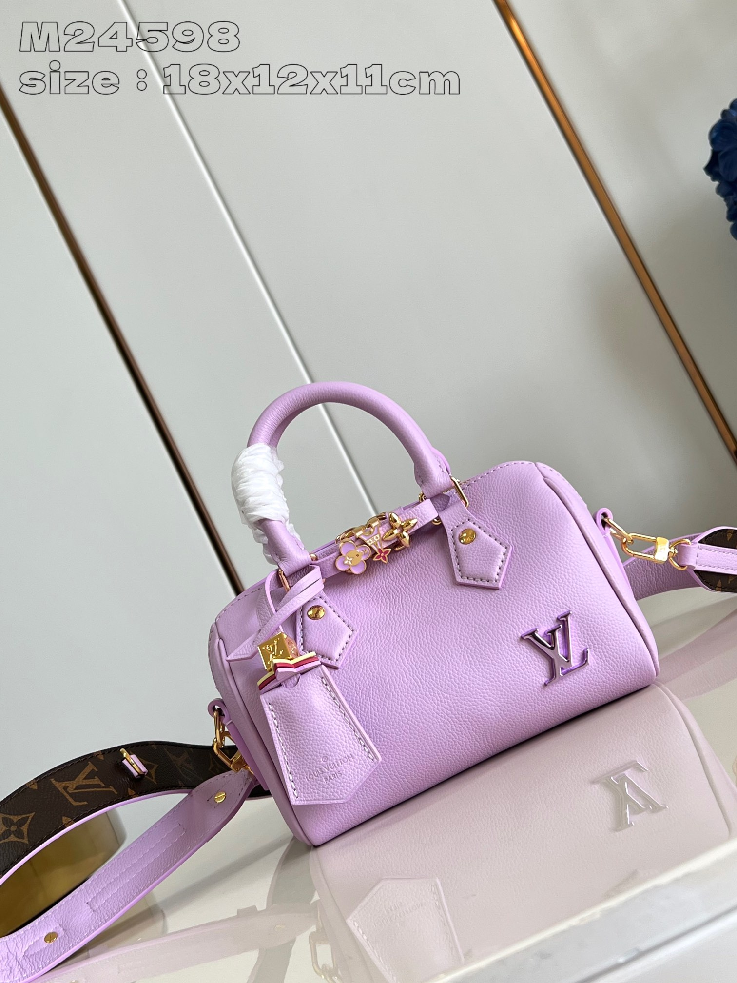 【 M24598 】LV Speedy 18 handbag purple