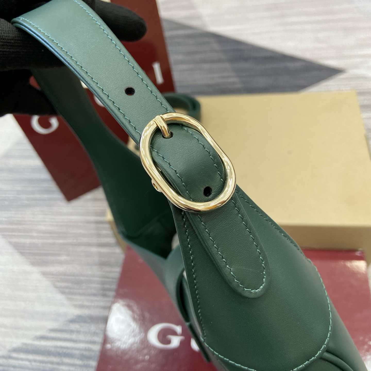 【820415 Dark green full leather】gucci Jackie 1961