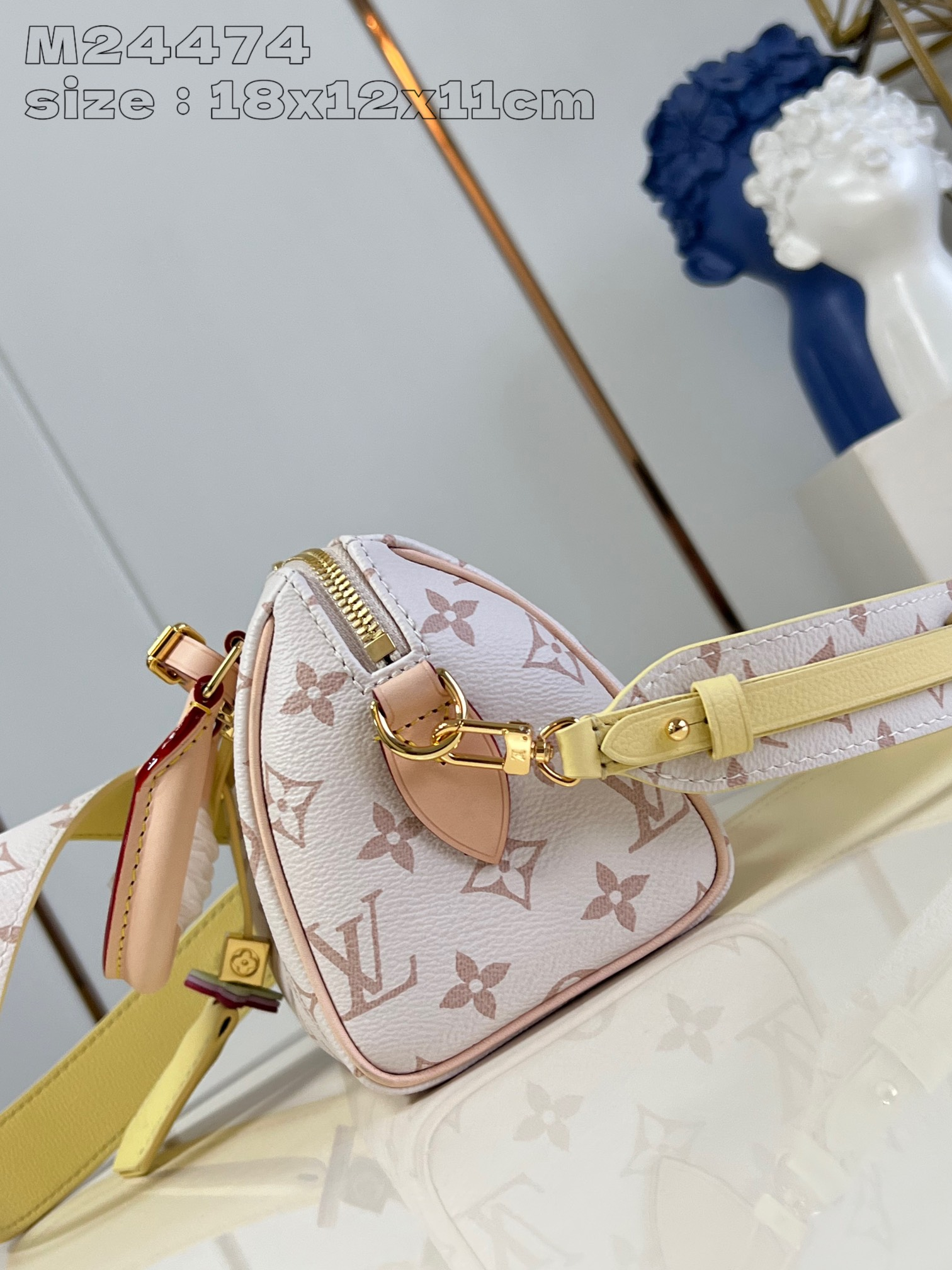 【 M24474 】LV Speedy floralwhite 18 handbag