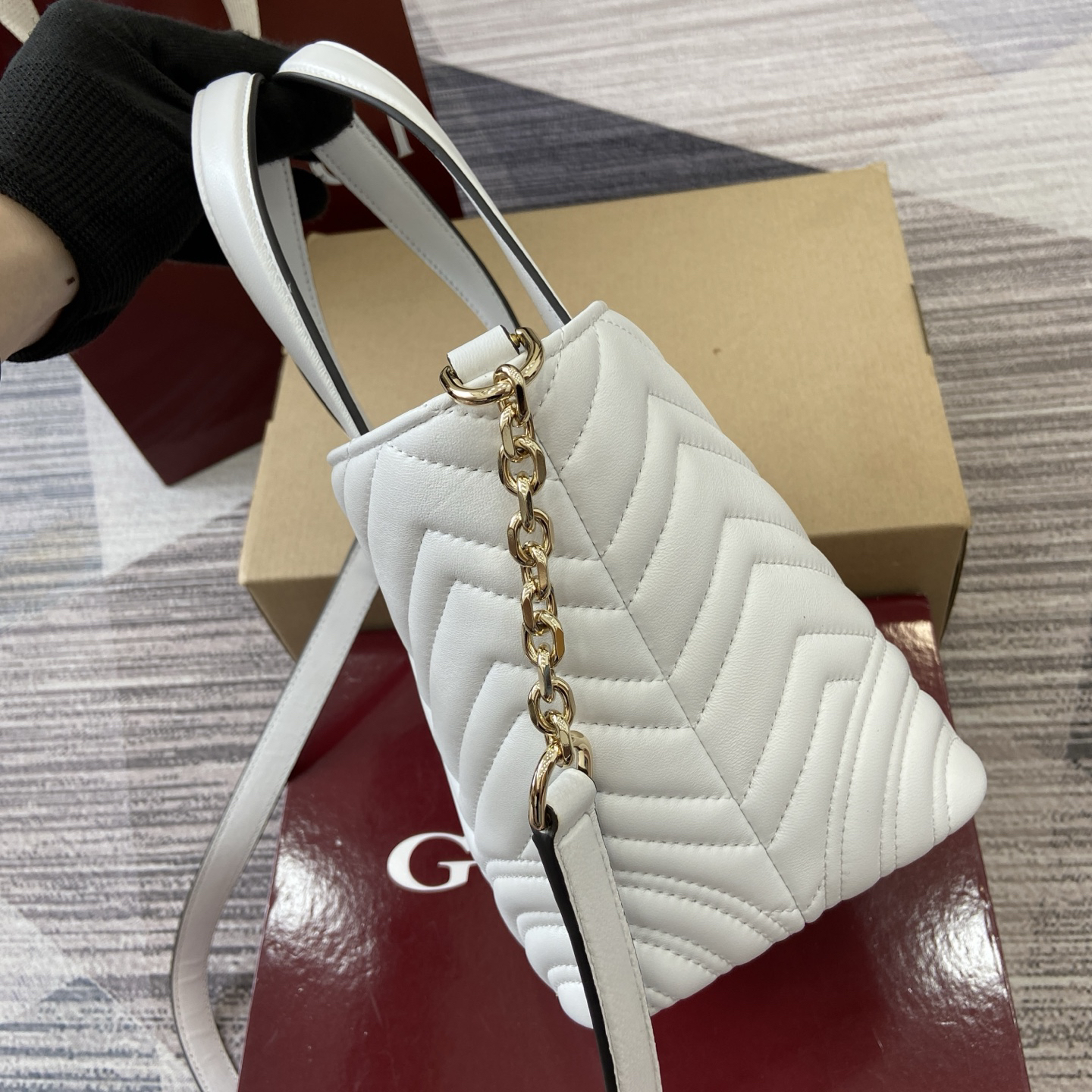 【847386 White】gucci GG Marmont