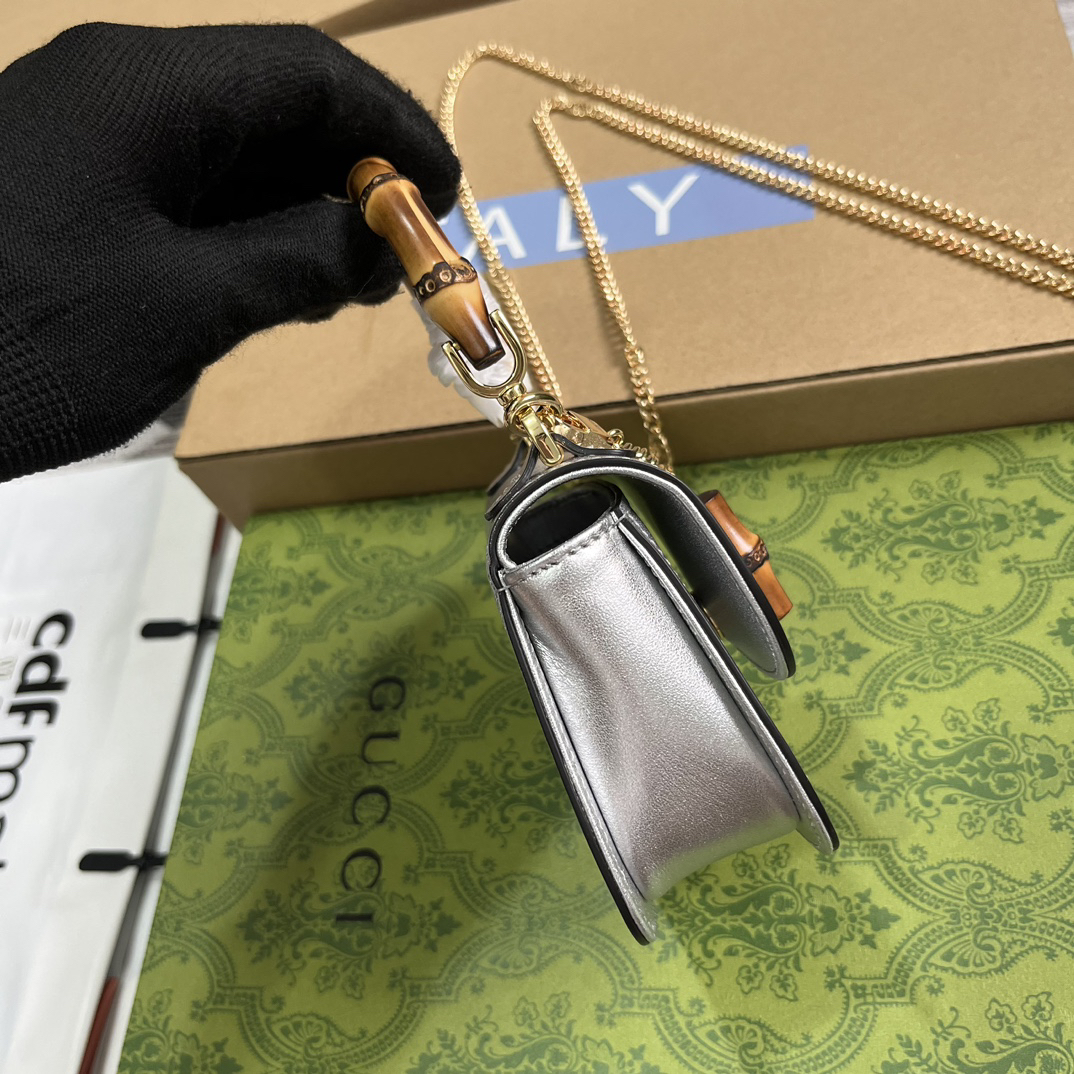 【760246 Silver color】gucci Bamboo 1947
