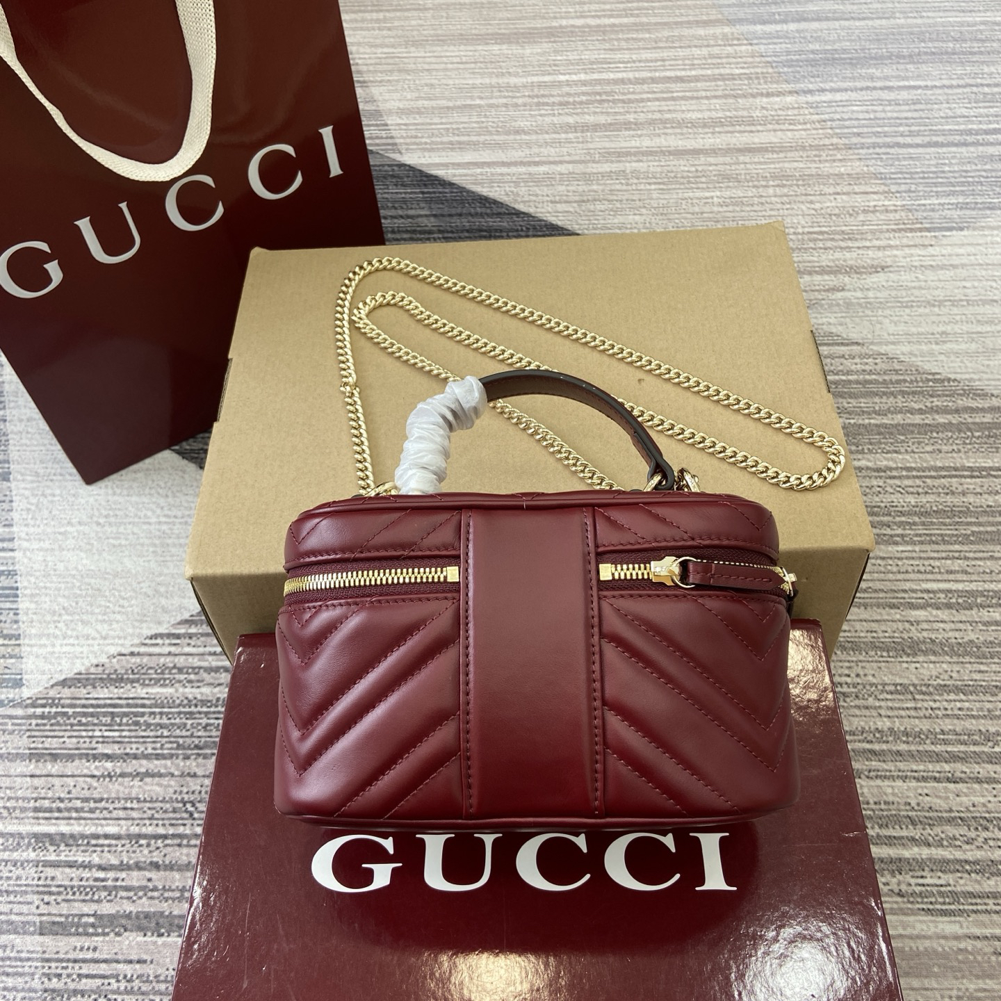 【837454 Ankor Red Full Leather】gucci GG Marmont