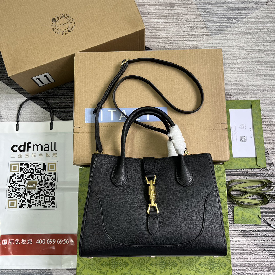 【727810 Black original factory leather】gucci Jackie 1961