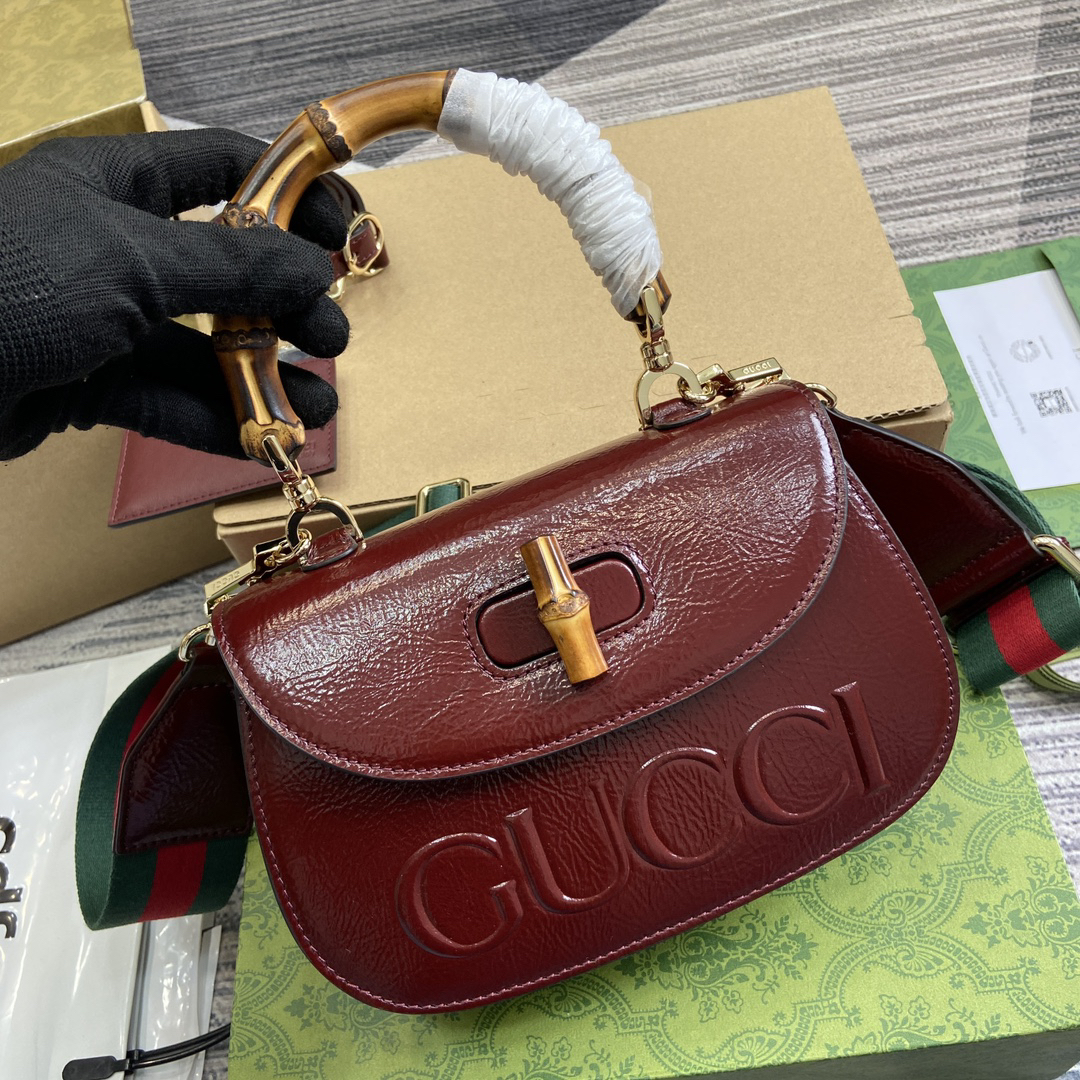 【675797 Deep Red】gucci Bamboo 1947