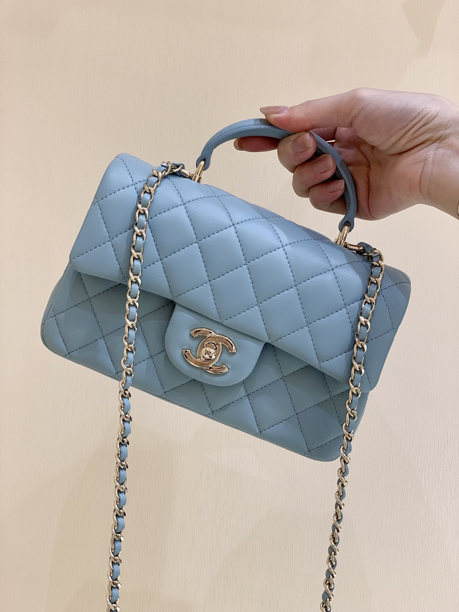 Chanel cf mini handbag blue