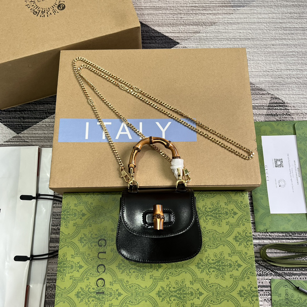 【760246 Black】gucci Bamboo 1947