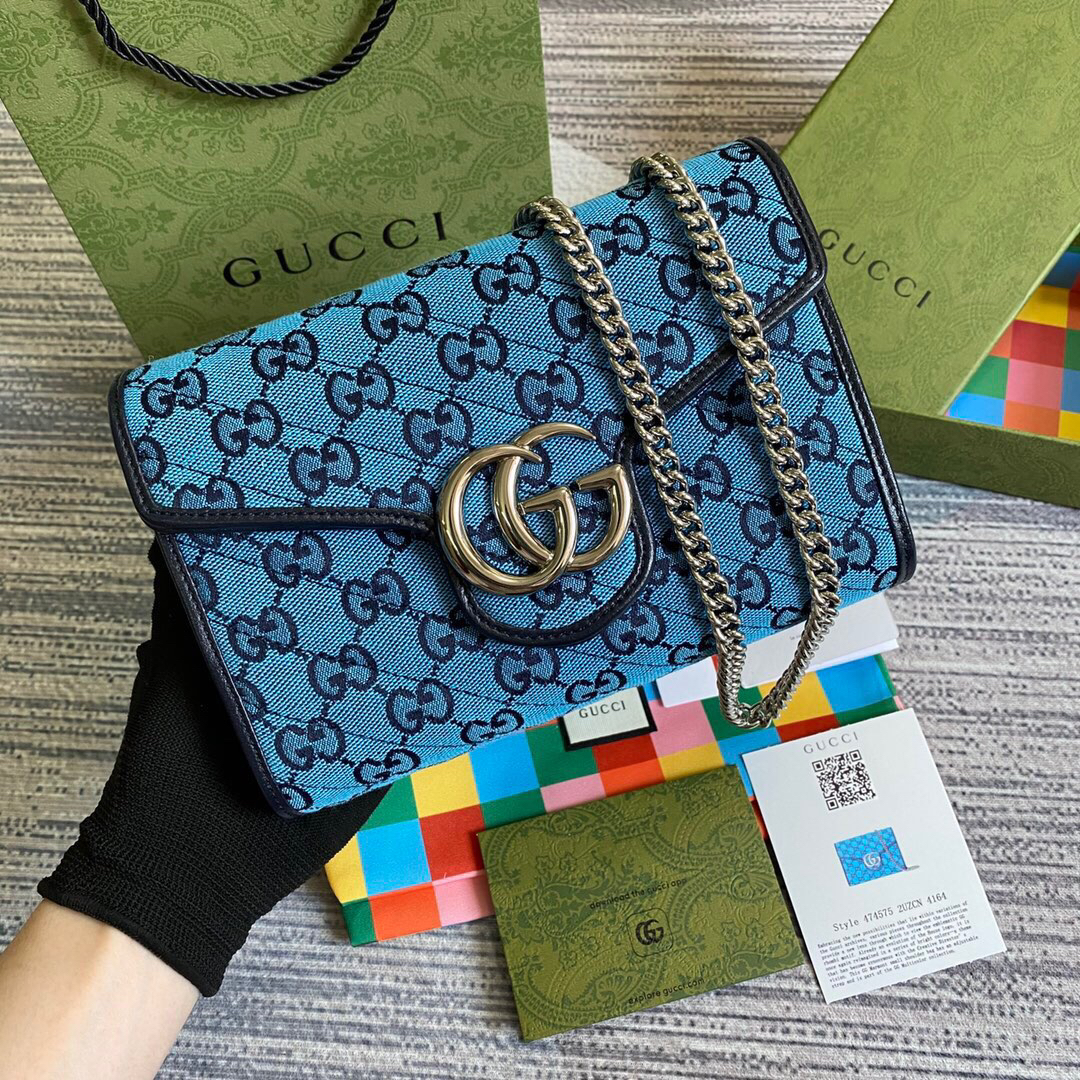 【474575 Blue Canvas】gucci GG Marmont
