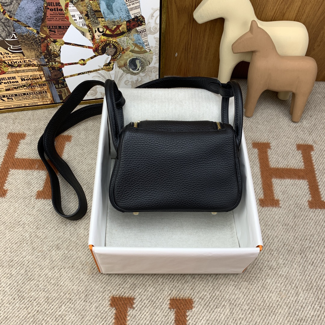 Hermès Mini Lindy Clemence leather Tc 89 black