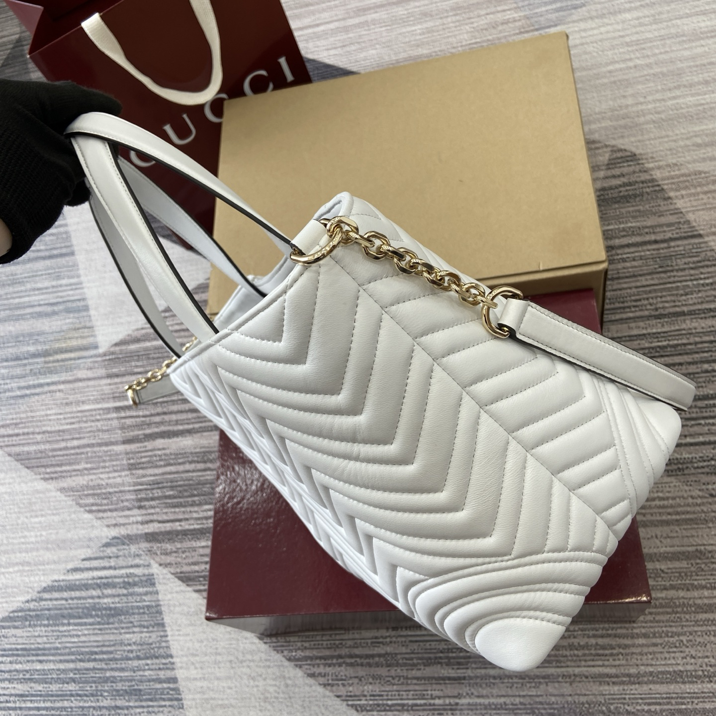 【847387 White sheepskin】gucci GG Marmont