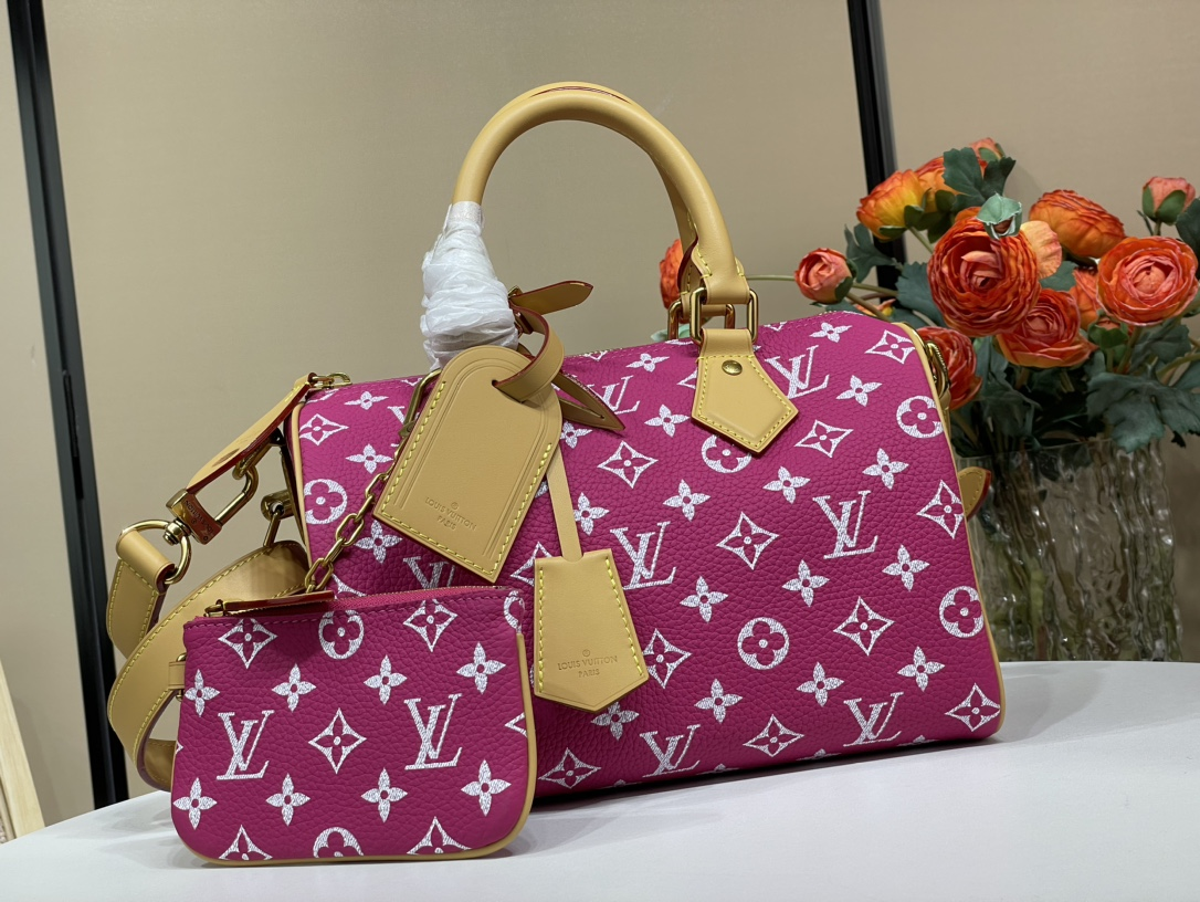 【 M11562 Plum Purple 】LV Speedy  P9 BANDOULIÈRE25 handbag