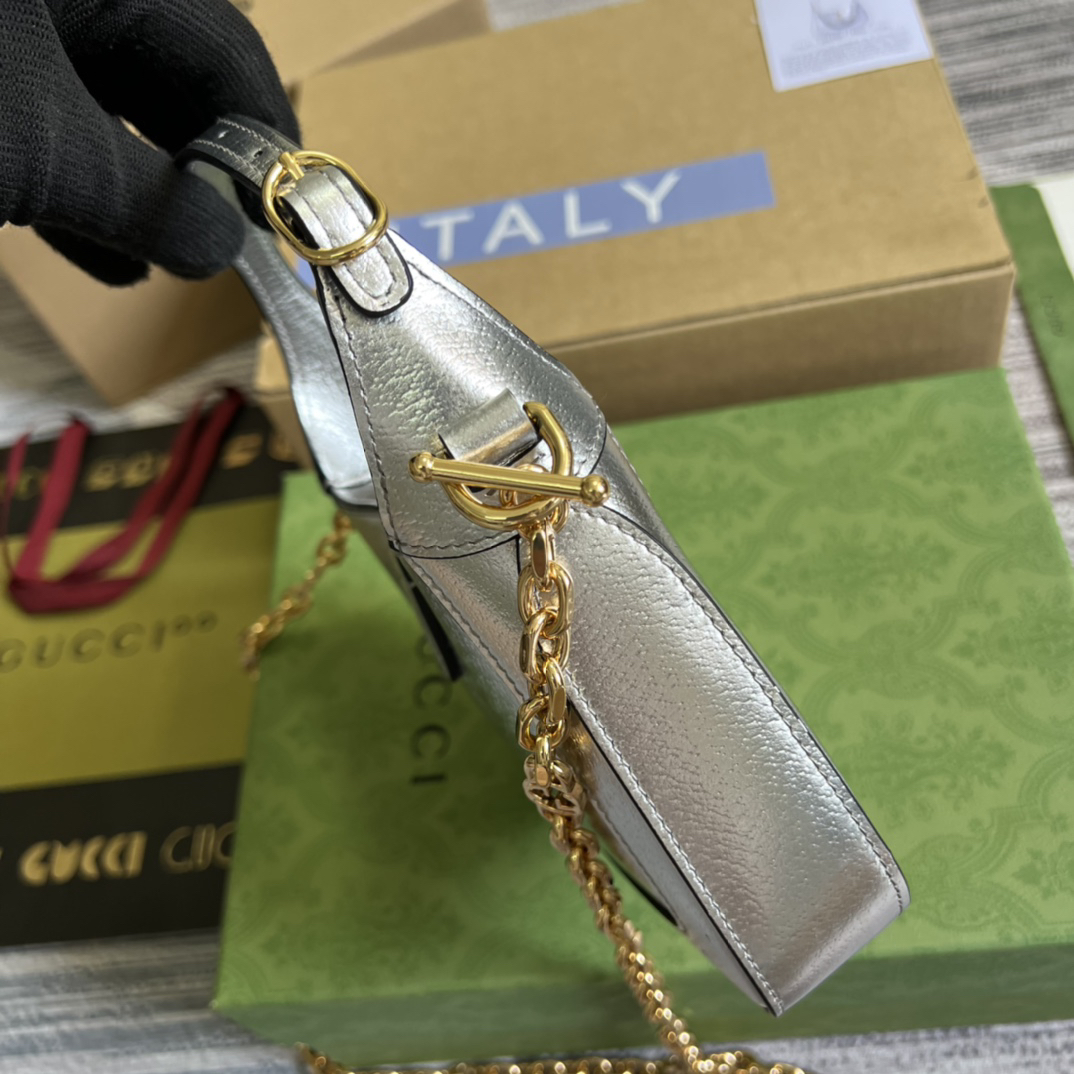 【675799 Silver Full Leather】gucci Jackie 1961