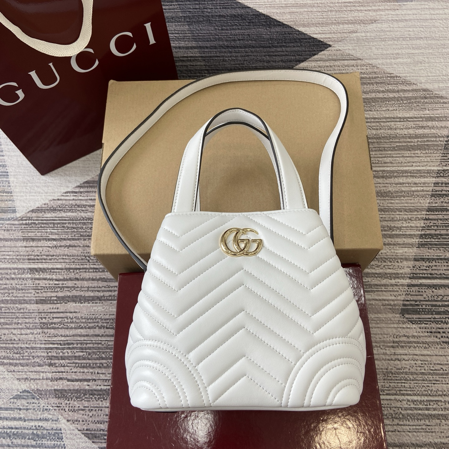 【847386 White】gucci GG Marmont