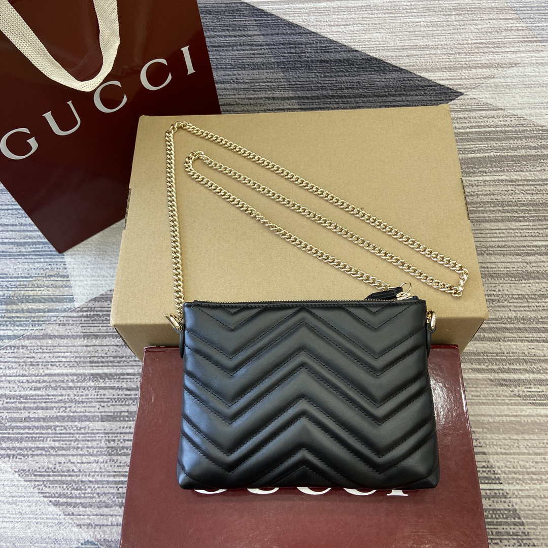【837742 Black Full Leather】gucci GG Marmont