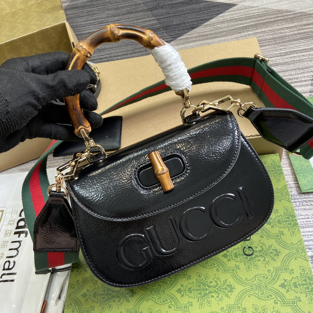 【675797 Black】gucci Bamboo 1947
