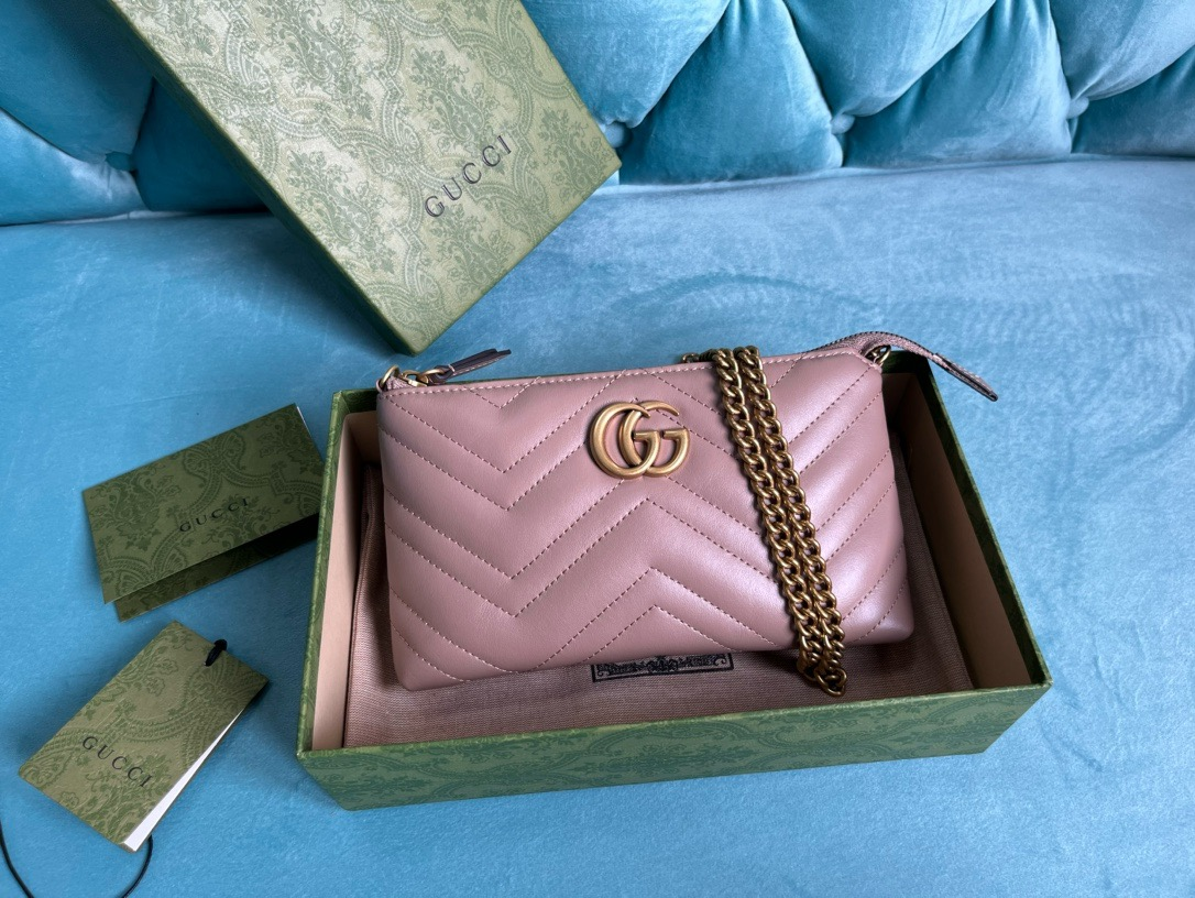 【443447 Milk Tea Color Full Leather】gucci GG Marmont