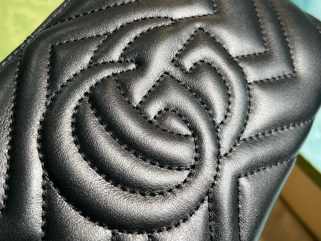 【443447 Black full leather】gucci GG Marmont