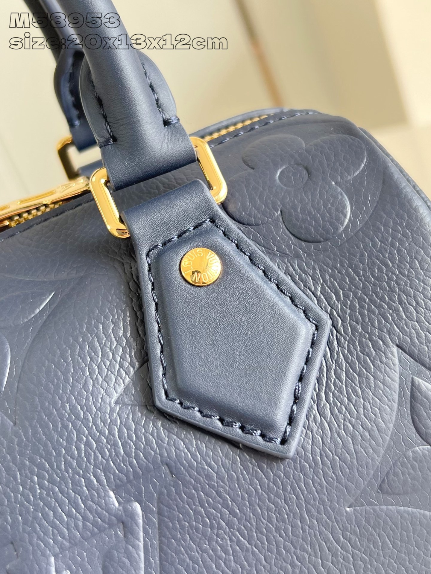 【 M58953 Deep Blue Embossing 】LV Speedy Bandoulière 20 handbag