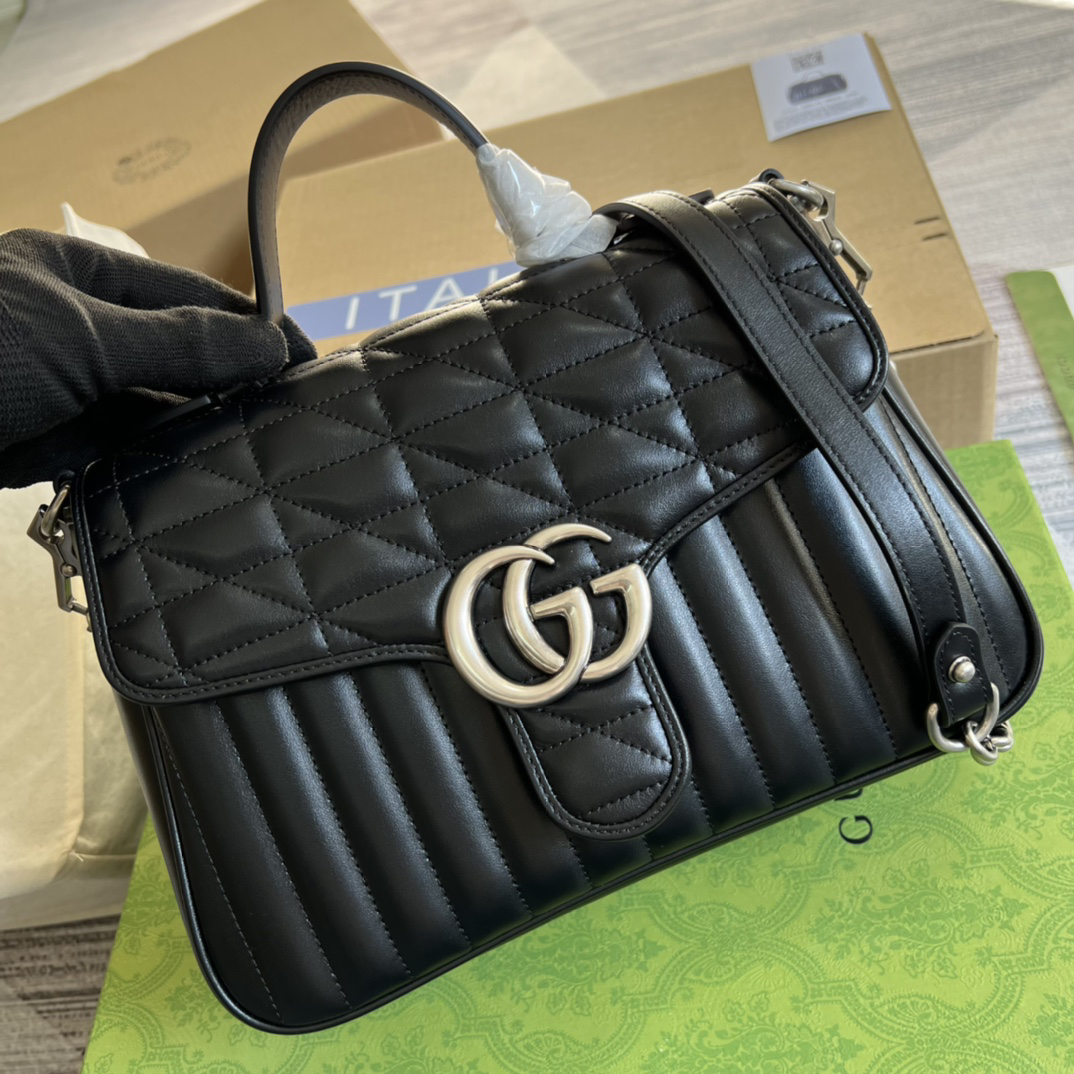 【498110 Black】gucci GG Marmont