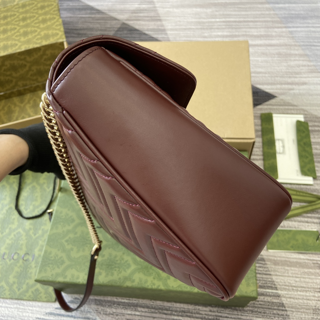 【788371 Burgundy color original leather】gucci GG Marmont