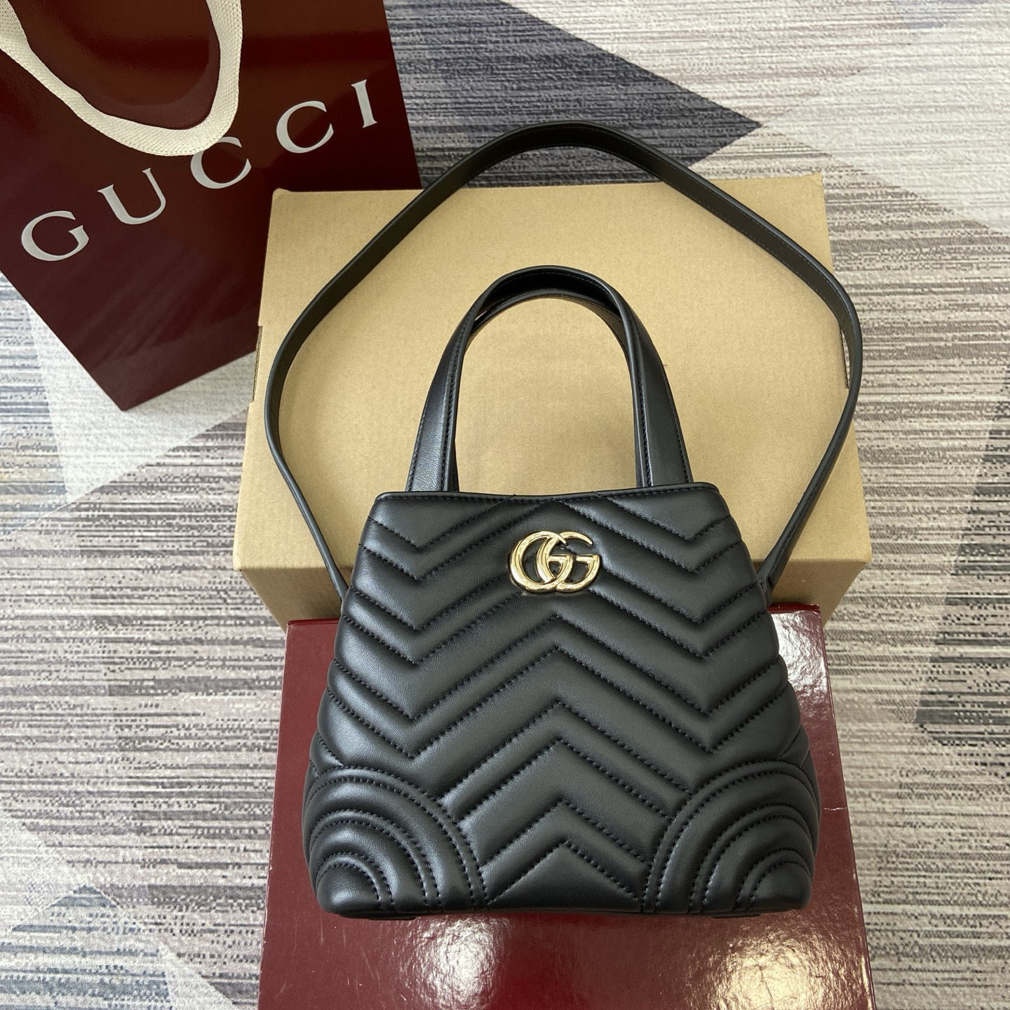 【847386 Black】gucci GG Marmont