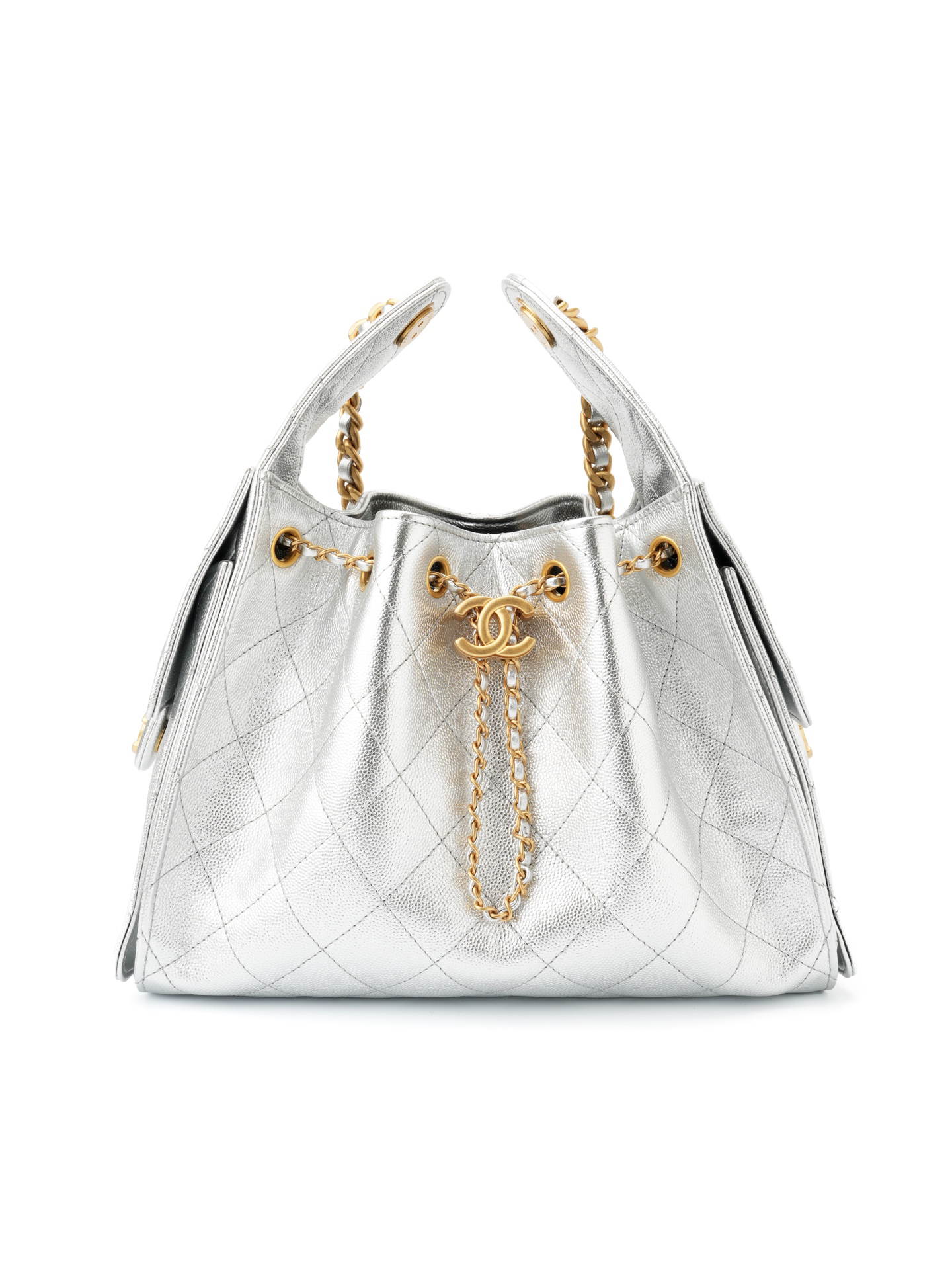 Chanel 25 c hobo Metallic silver