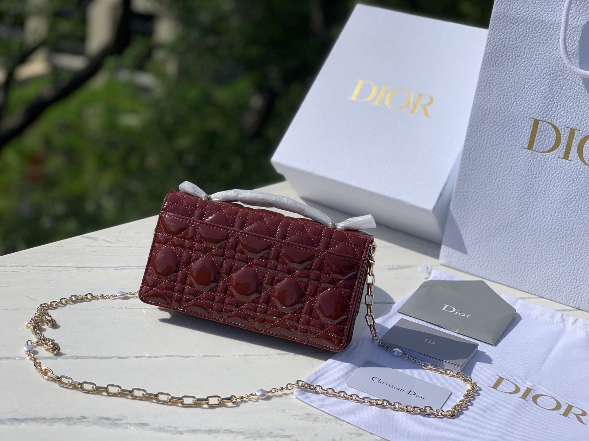 DIOR Lady Dior Woc Handle pearl chain bag
